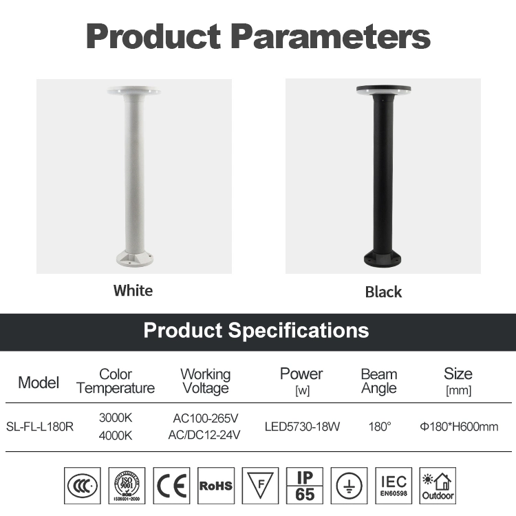 Estilo simple duradero 60cm LED cuadrado horizontal horizontal horizontal de la calle Bollard Luz