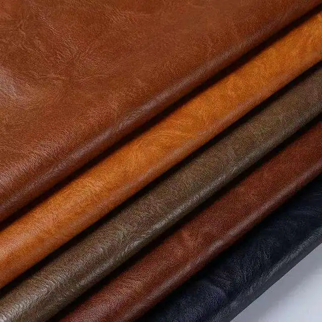 1m Imitation Bovine Scrub PU Vegan Leather for Shoes and Bags