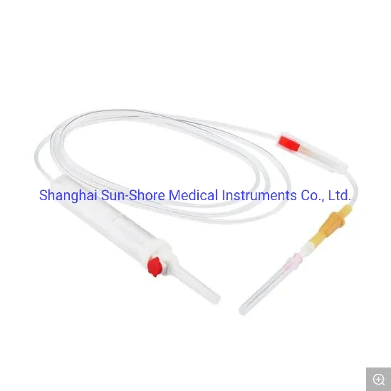 Medical PVC Blood Transfusion Set with Burette for Single Use Blood Transfusion