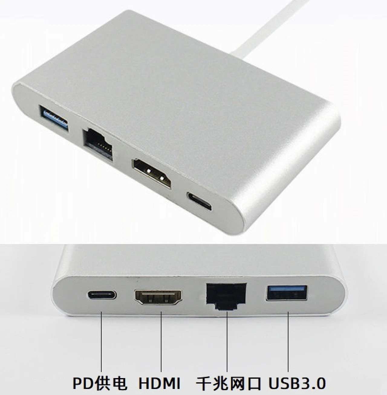 PD HD 4K Ethernet USB3,0 4-in-1-Multi-Port-Hub Typ C