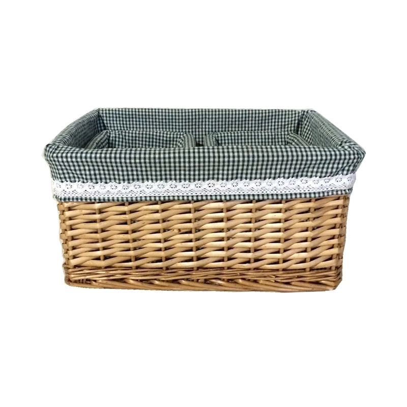 Rectangle Cube Storage Basket Bins Woven Wicker Cabinet for Closet Organizer Toys Sundries