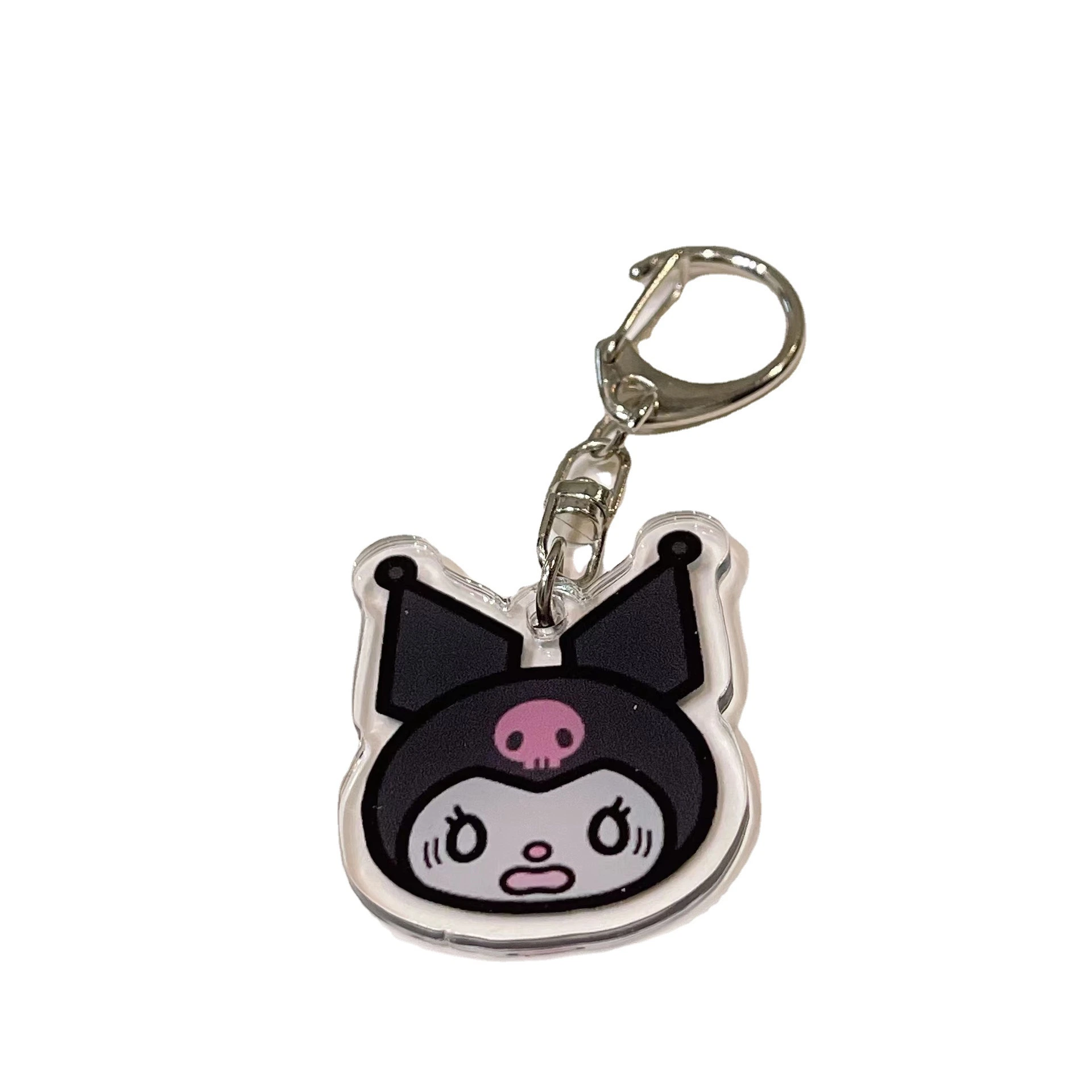 Ruunjoy Cartoon Kuromi Acryl Schlüsselanhänger Anhänger Anime Kawaii Puppe Zubehör Auto Schlüssel Rucksack Ornamente Kawaii Kinder Spielzeug Paar Geschenk