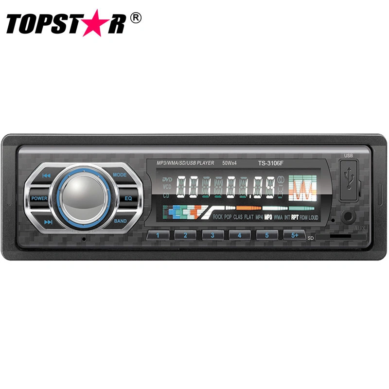 One DIN Fixed Panel Car MP3 Player with Big Heatsink