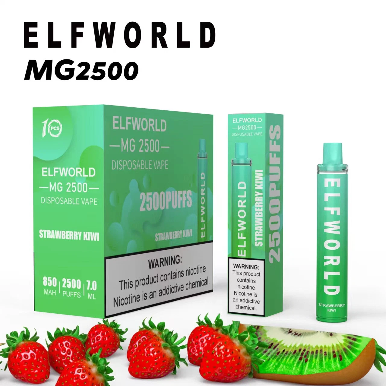 Prix de gros Stylo Vape Jetable 2500 Puff Elfworld Mg avec Différents Arômes