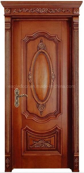 2 horas de fuego a bajo precio de la India Pakistán Los modelos de talla de imágenes de la puerta principal de doble panel interior de un diseño simple de la puerta de madera de teca (EF-V024)