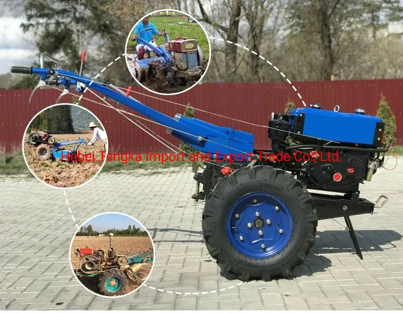 Diesel Cultivator Motocultor Two Wheel Mini Tiller 18 HP Walking Tractor