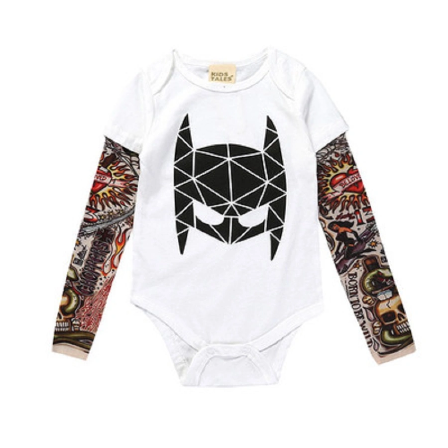 Newborn Baby Boys Infant Tattoo Print Long Sleeve Romper Jumpsuit Leotard Bodysuit Daily Wear Clothes Comfortable Clothing Esg13830