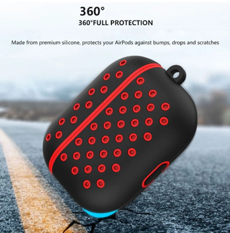 Honeycomb couleur double couvercle de protection de la chaîne de Shell de cas de l'écouteur pour Airpods PRO