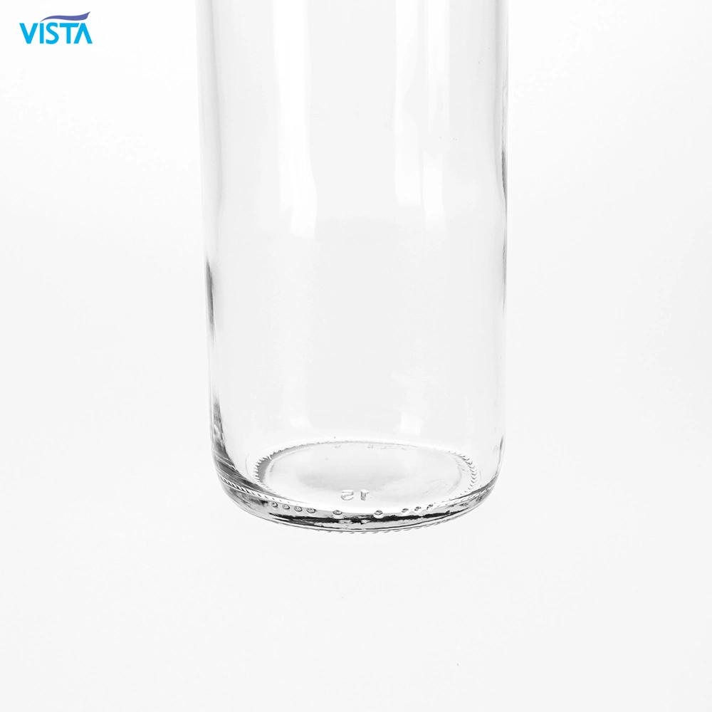 Promotional Personal Logo Flint Clear Milk Empty 750ml 1000ml Mineral Water Glass Boston Bottle with Screw Cap