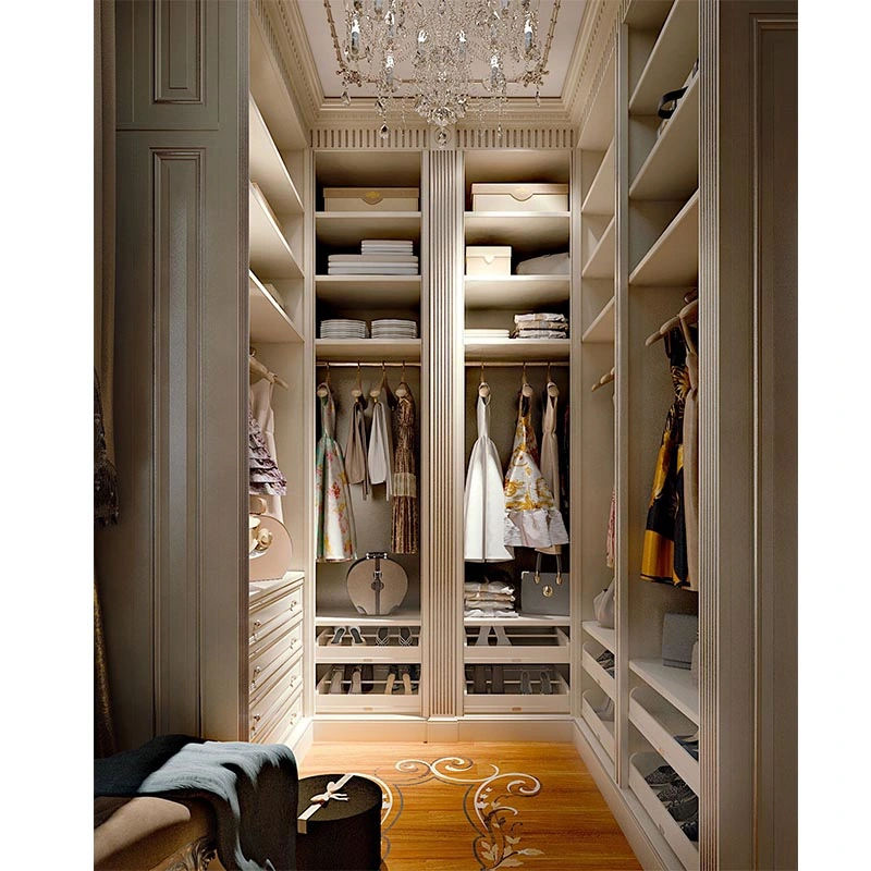 Luxury Modern Dressing Room Walk in Closet White Cabinet Wardrobe