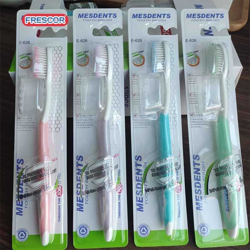 Customized Color OEM Big Head Cheap Soft Double-Tapered Bristles Adult Toothbrush