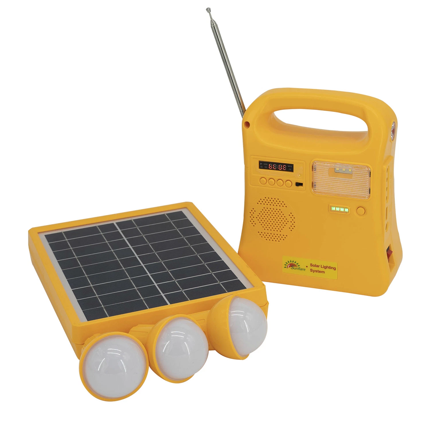 10W Solar System Heimkit für Afrika/Indien/Pakistan (Mobiles Ladegerät/Bluetooth/MP3/FM Radio)