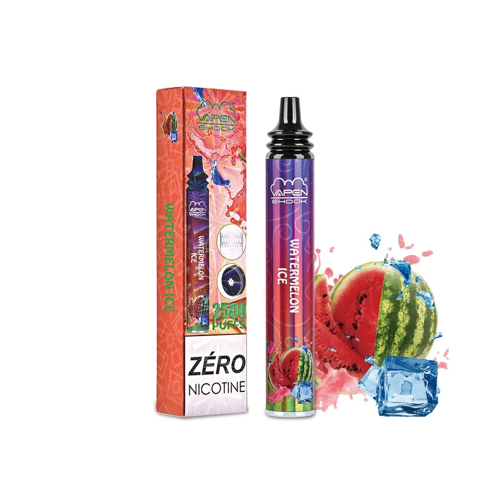 Beliebte 0mg nikotinfreie Vapen Ecook 2500 Puffs Einweg-Vape Stift mit Netzspule E-Shisha Wasserkocher Form Tropfspitzen E Shisha Stifte Großhandel