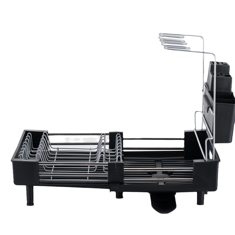 Drainer Set with Utensil Hooks Large Dish Racks Storage Holders & Racks with Drainage 2 Tier