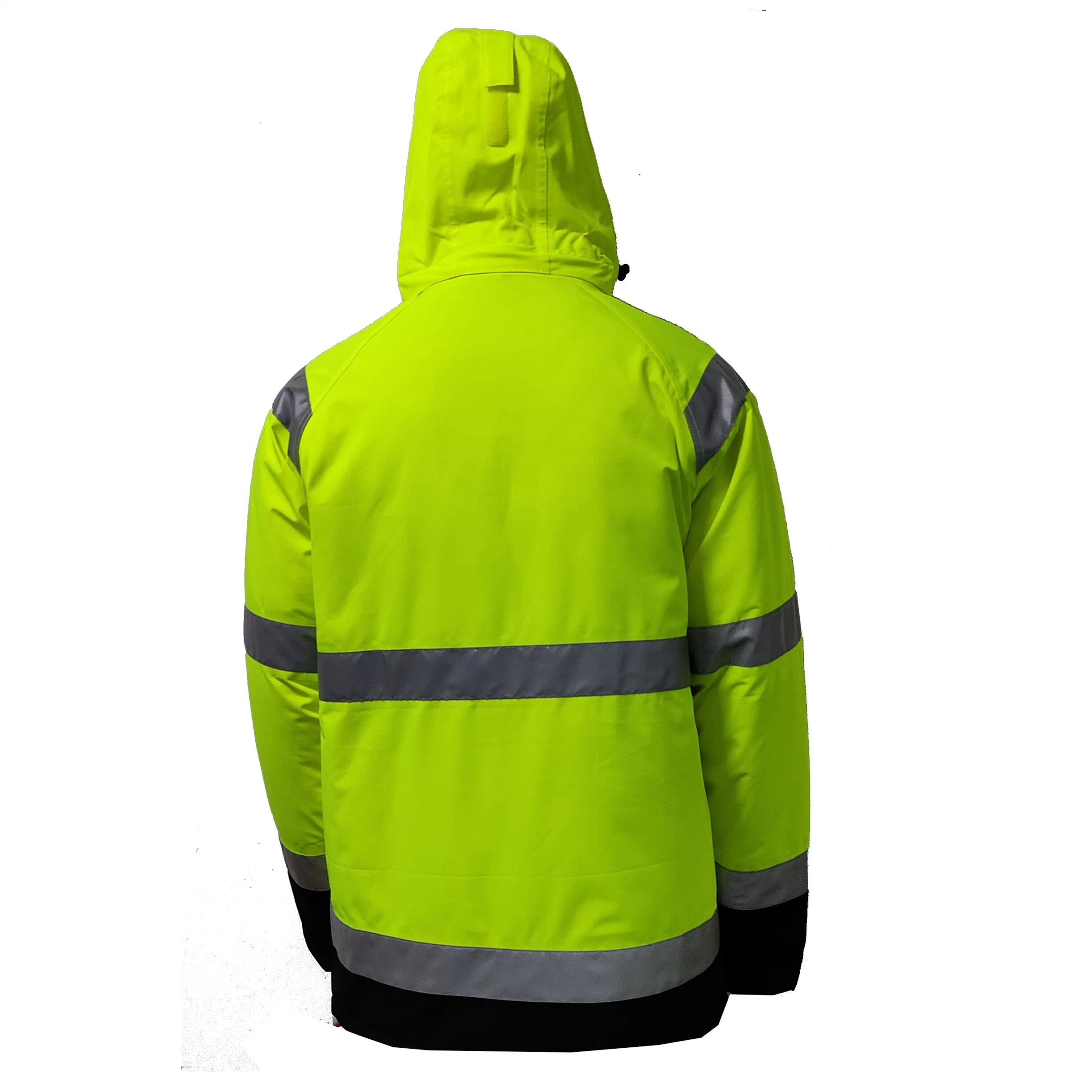 Top Quality Winter Hi Vis Reflective Work Safety Jacket Coat with Adjustable Hood