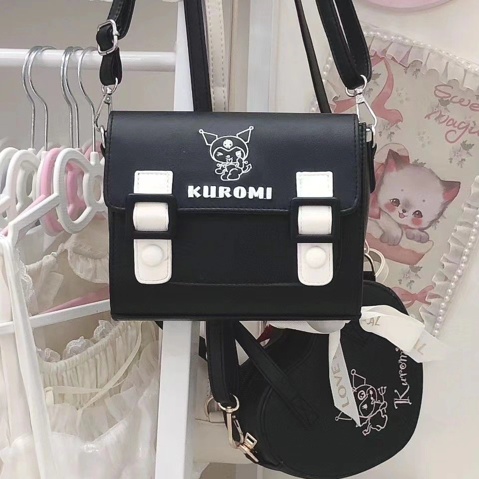 Moda Ruunjoy Sanrio Series Bags Kawaii ANIME Kuromi Cinnamoroll Melody PU mujeres JK almacenamiento Crossbody bolsa Messenger Bolsas de compras