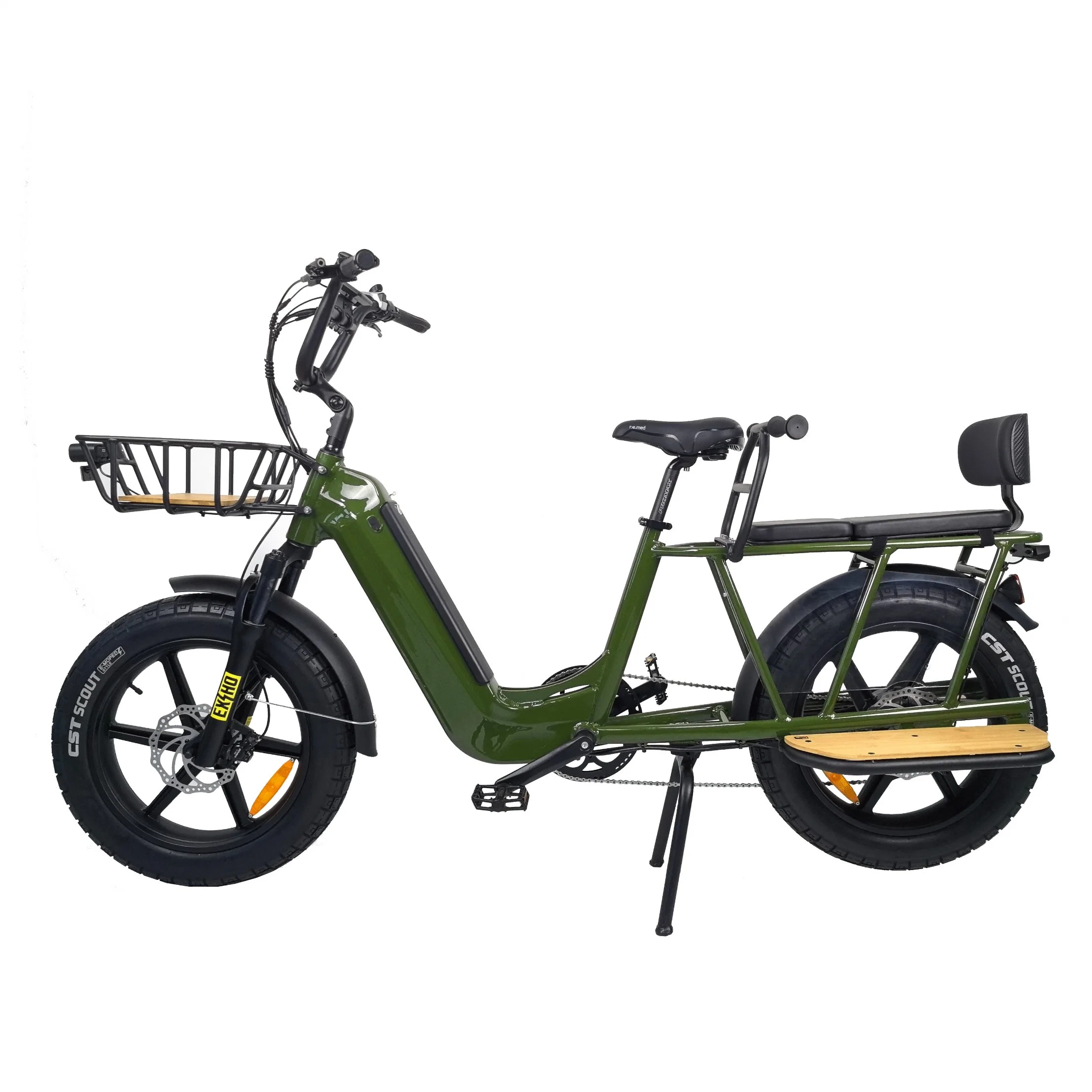 Queene/20 Inch Fat Tire Food Delivery Electric Bike Cargo Ebike 48V 750W High Speed Motor Electric Cargo Bike Utility Family