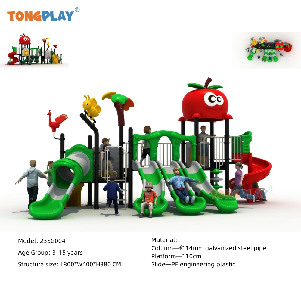 Fruit Series Slide Colorful Outdoor Playground Kids Amusement Plastic Equipment