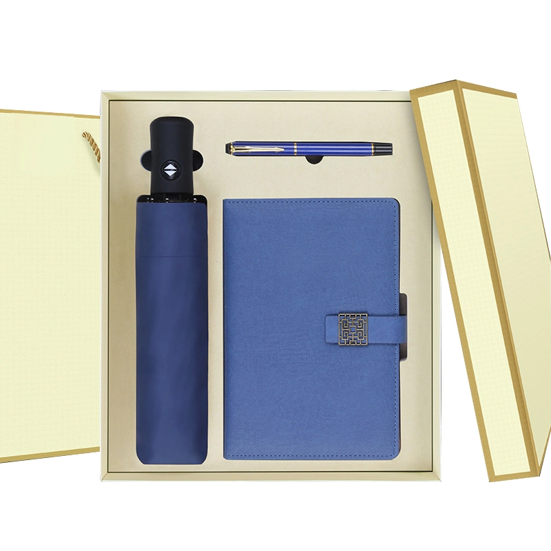 Custom Business Gift Sets Umbrella Vacuum Cup Notebook Pen Set