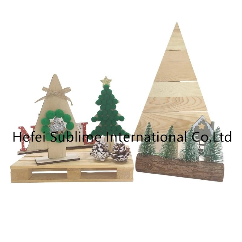 Wooden Stand for Gift Wood Tabletop Home Stuffed Felt Decor Desktop Tree Styles Handmade Ornaments Reindeer Christmas Craft Plush Xmas