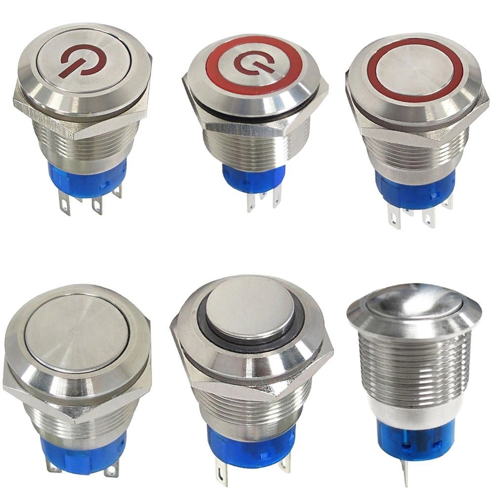 UL IP67 Waterproof Electronic LED Momentary Pushbutton Switch Locking Metal Pushbutton Switch