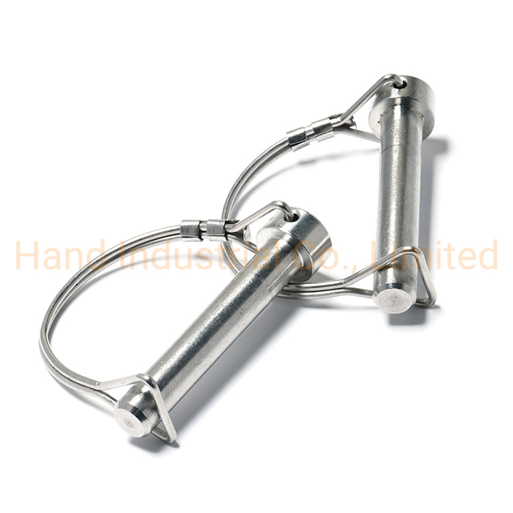 Stainless Steel 304 316 or Carbon Steel Zinc Plated D Shape Round with or Without Ear Hitch Wire Lock Pin