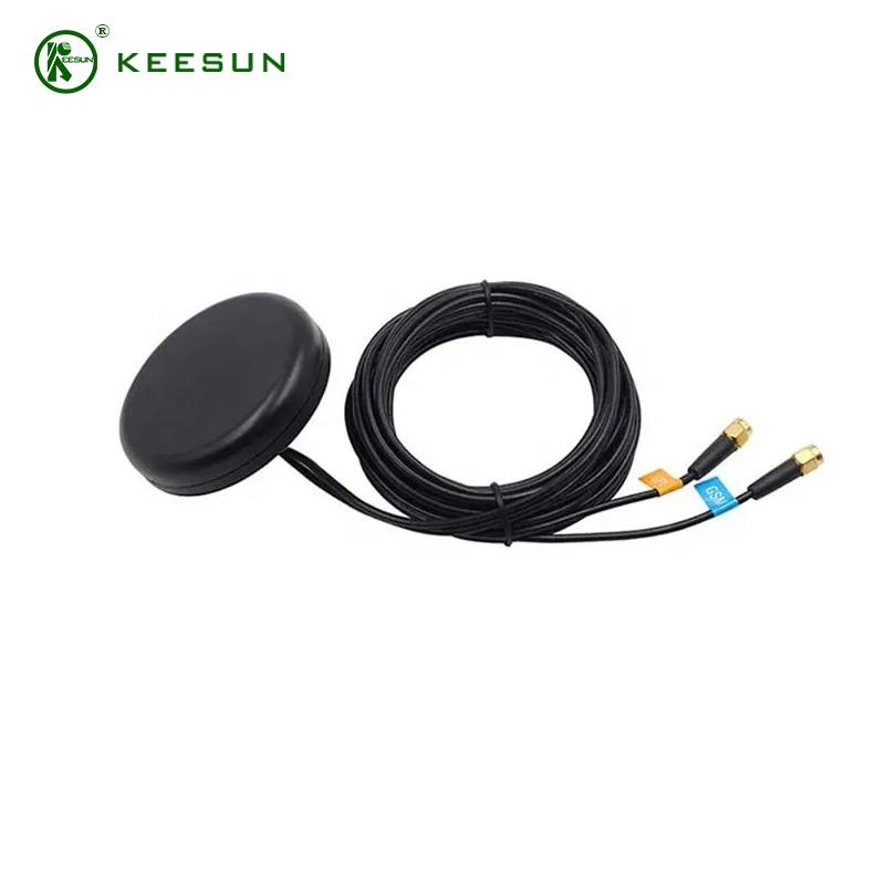 GPS GSM 2 in 1 Round Shape Combination Combo Antenna with SMA Male Connector