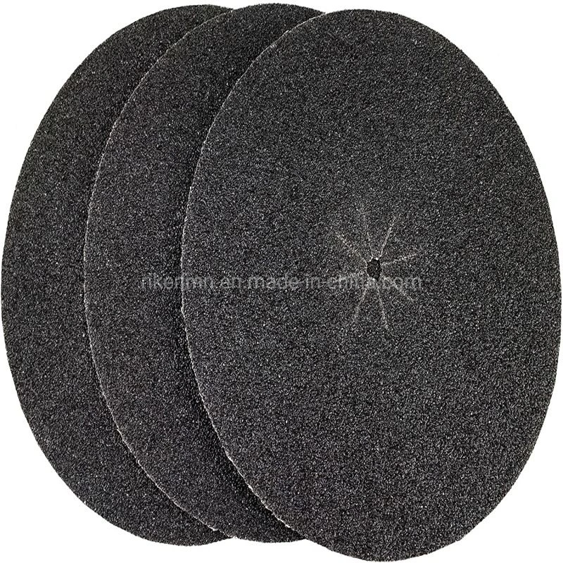 7'' Heavy Weight Silicon Carbide Paper Center Holes Abrasives Plain Backed Edger Sanding Discs Fiber Disc for Floor Sanders