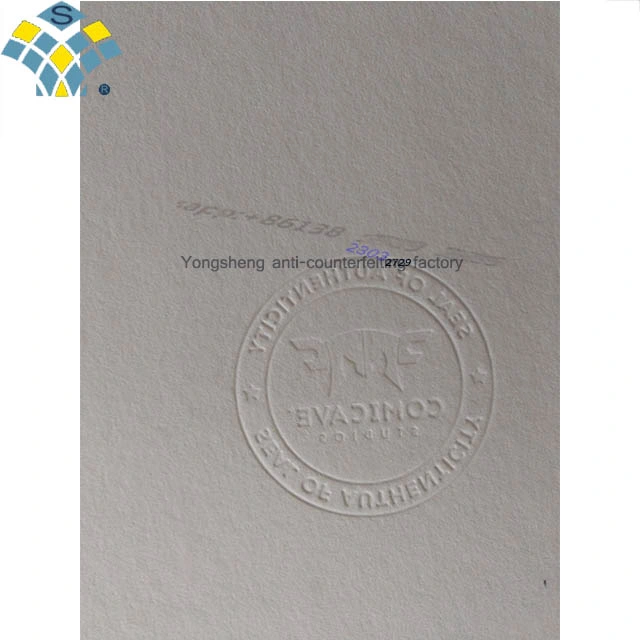 White Watermark Paper Ticket/Coupon Voucher Certificate Security Fiber Thread Paper