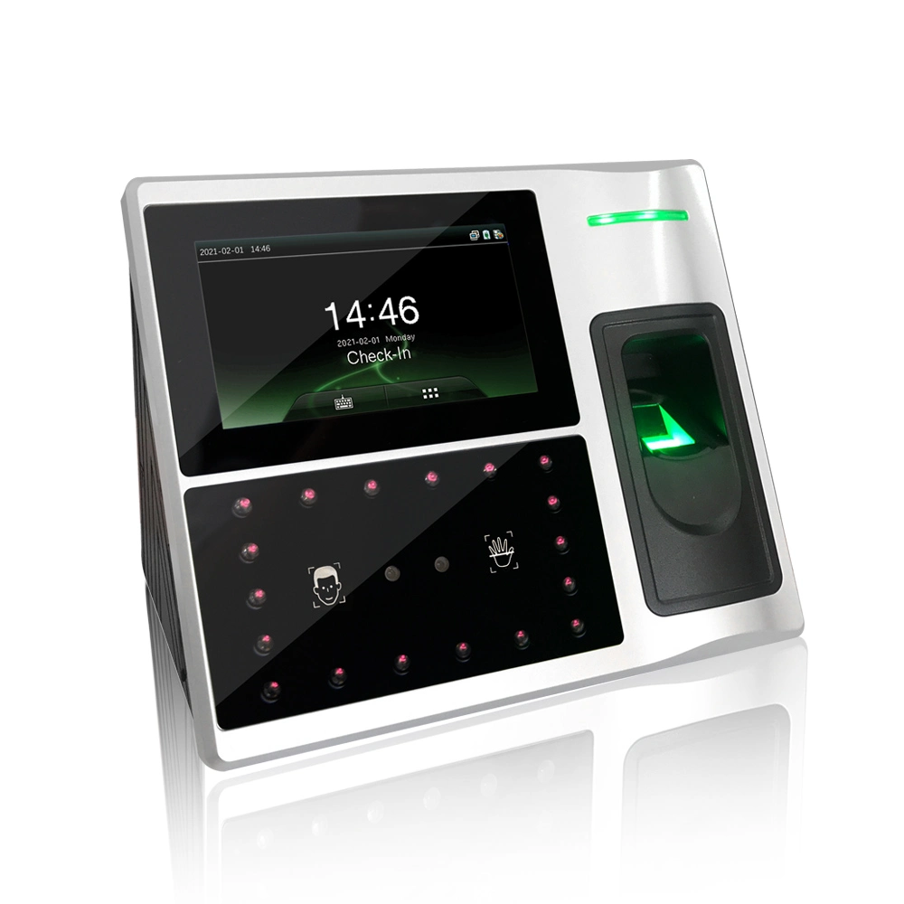 Large Capacity Palm&Facial Recognition Time Attendance System with Fingerprint Reader