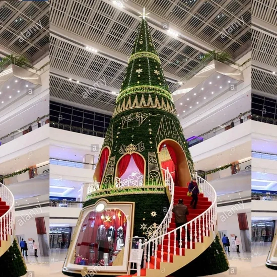 Nouveau design 15m Décoration géant en plein air cadre métallique de grands arbres de Noël artificiel pour City Plaza