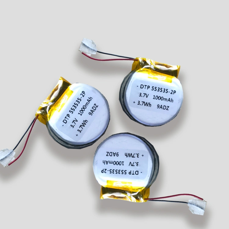 Dtp553535 Round Li-ion 3.7V 500mAh Lithium Polymer Battery for Bluetooth Speaker