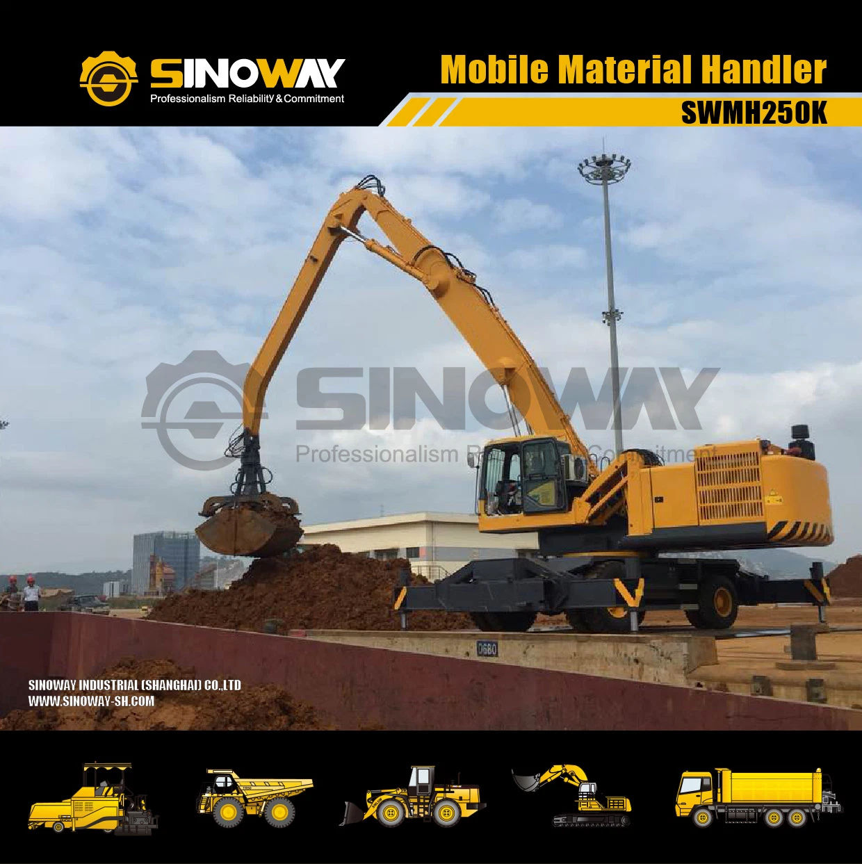 Sinoway Material Handler 25 Ton Logging Grab Handling Equipment