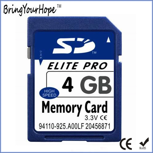 Plena capacidad real de alta velocidad de 4GB (tarjeta de memoria SD 4GB SD).