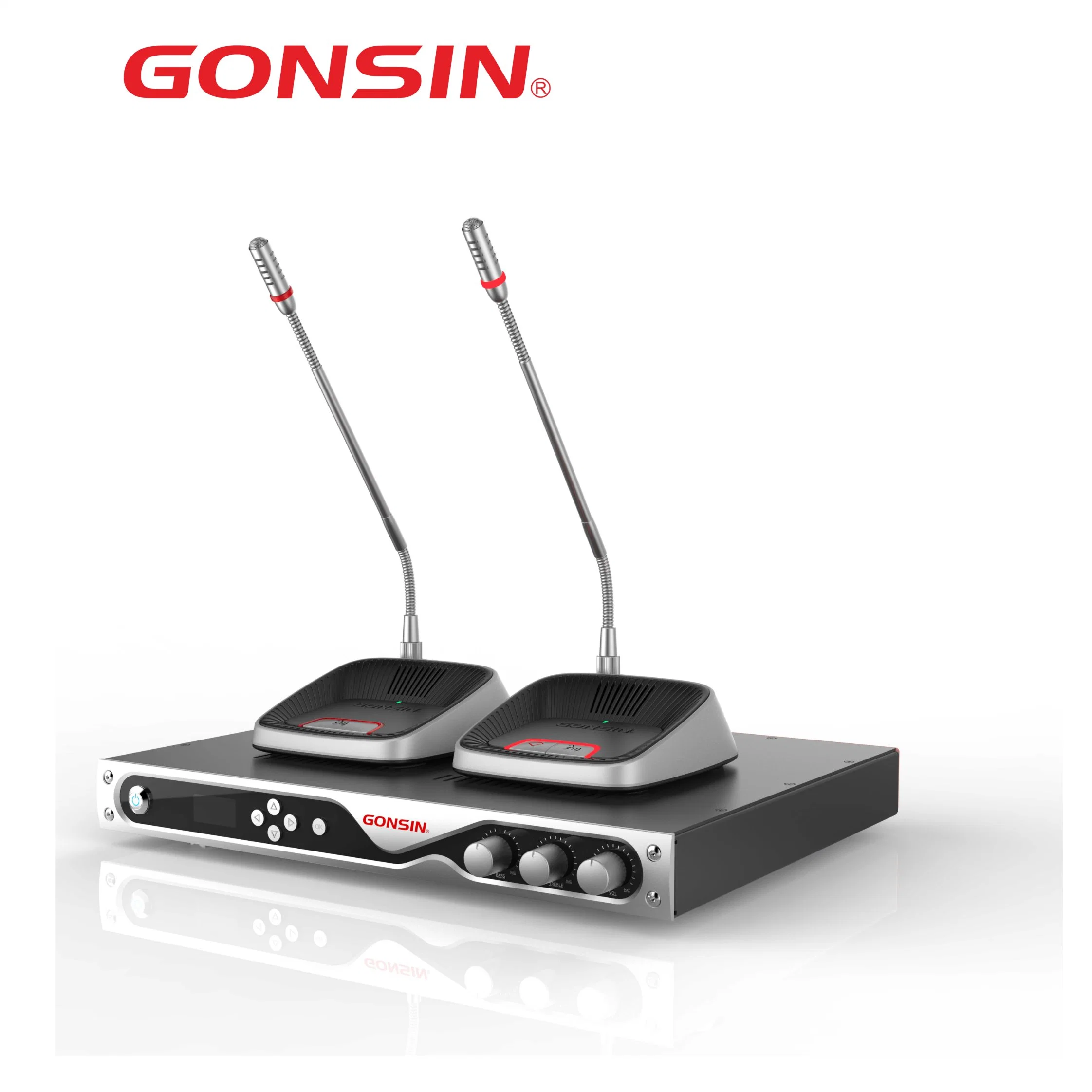 Gonsin Basic Discussion Conference System Host Wireless Microphone System Conference Desktop with Zoom Action Camera Microphone