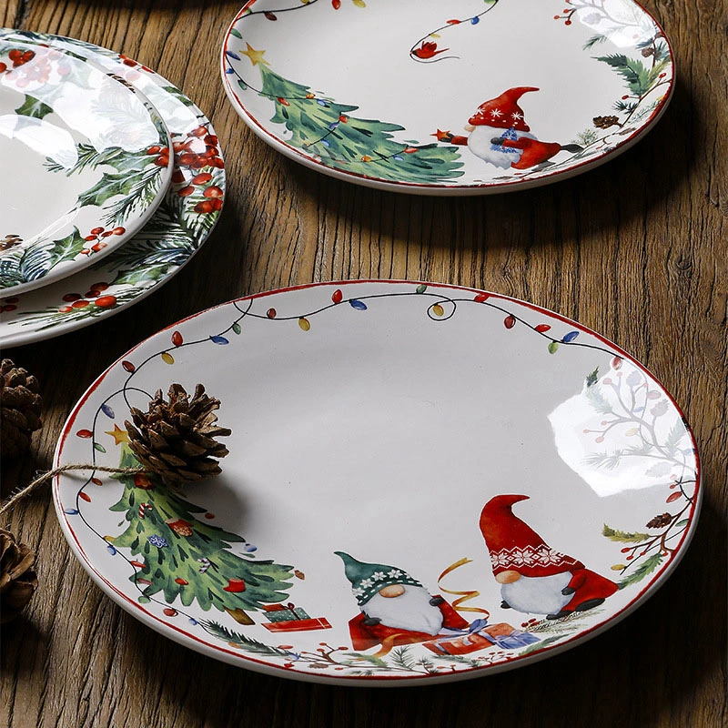 Christmas-Themed Ceramic Dinner Party Collection Christmas Decoration Gift Dinnerware Set