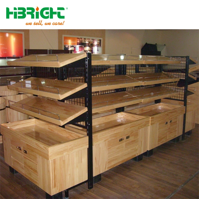 Wooden Furniture Bakery Store Display Racks