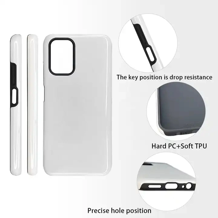 Sublimation Mobile Cover TPU+PC Tough Coated 3D Blank Sublimation Cell Phone Case