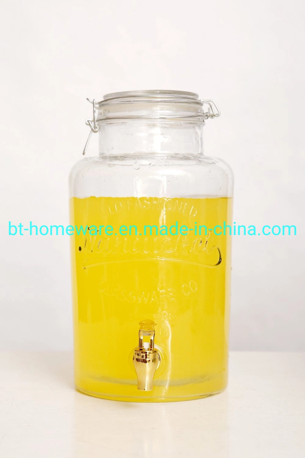 Wholesale/Supplier 2 Gallon Glass Clear Wide Mouth Jar Dispenser with Stainless Steel Tap and Sealing Glass Lid