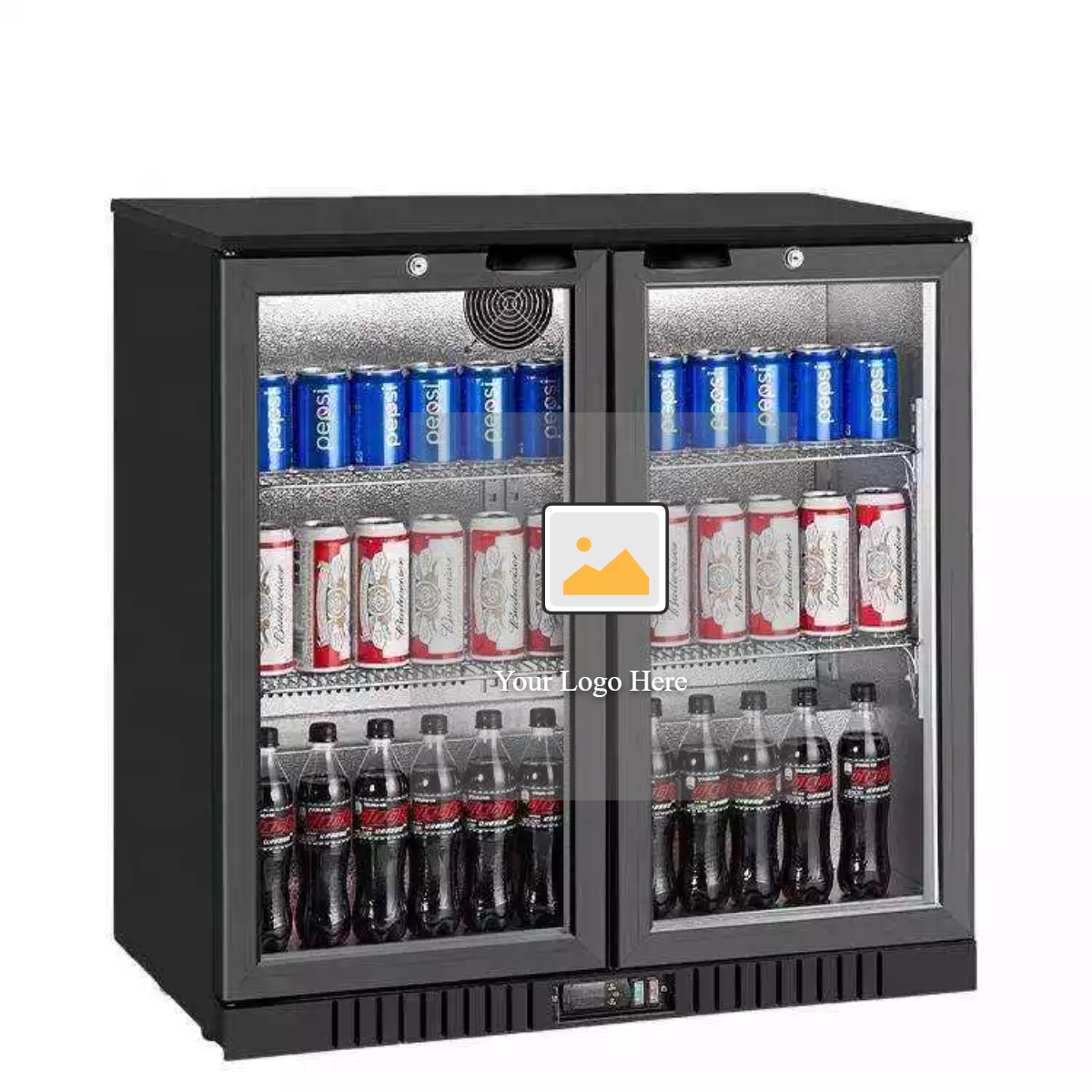 Três portas de vidro comercial Display vertical freezer beber vinho Frigorífico Para supermercado Bar