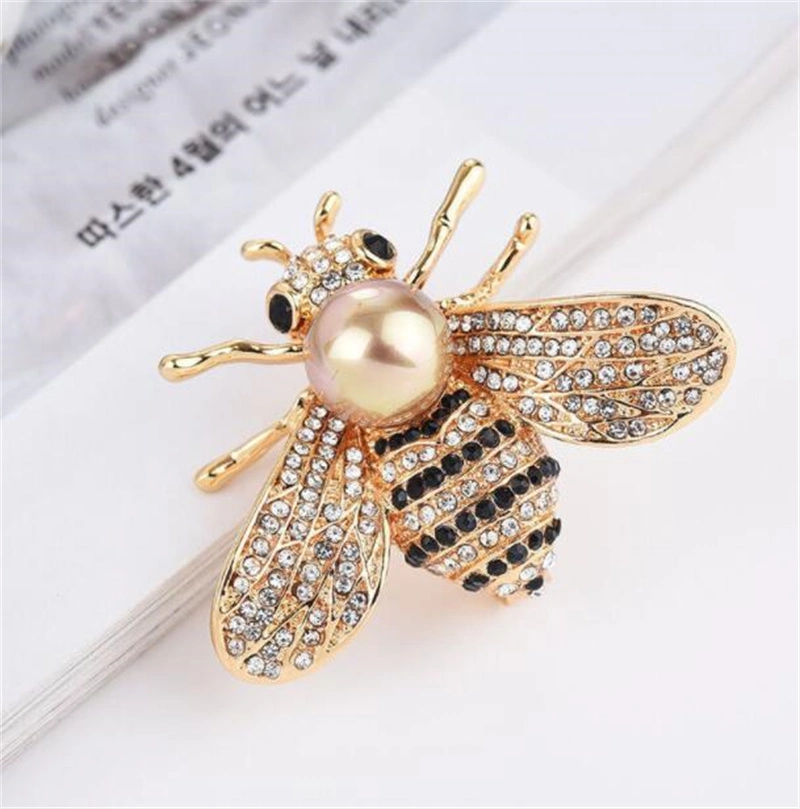 Factory Direct Sale Imitation Pearl Insect Bee Pins Imitation Brooch