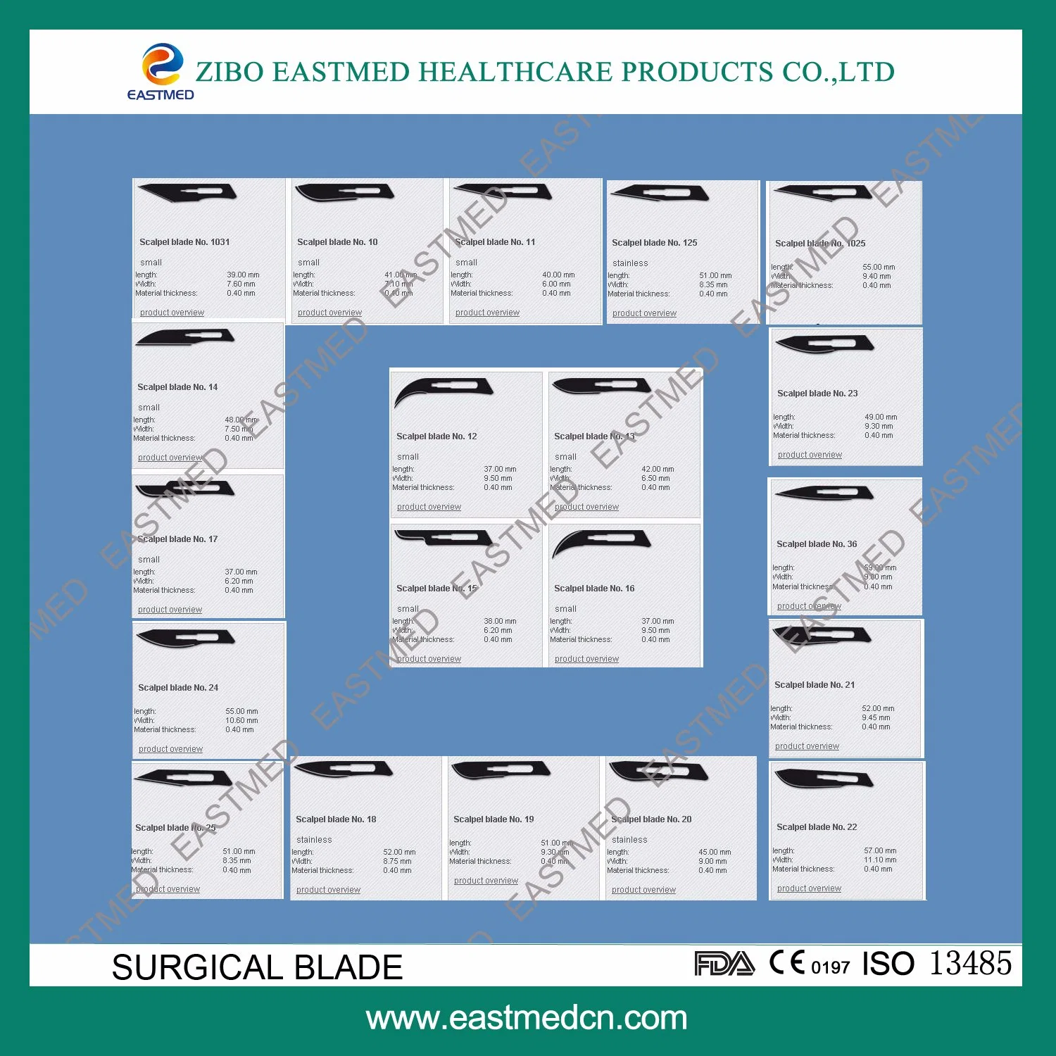Disposable Surgical Blade Disposable Sterile Carbon Stainless Steel Surgical
