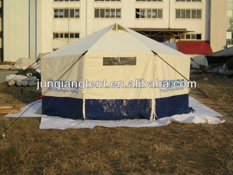 Venta en caliente China Socorro de emergencia Tent Mini12 persona lienzo de invierno Tela Refugio Refugio Tienda viento y lluvia