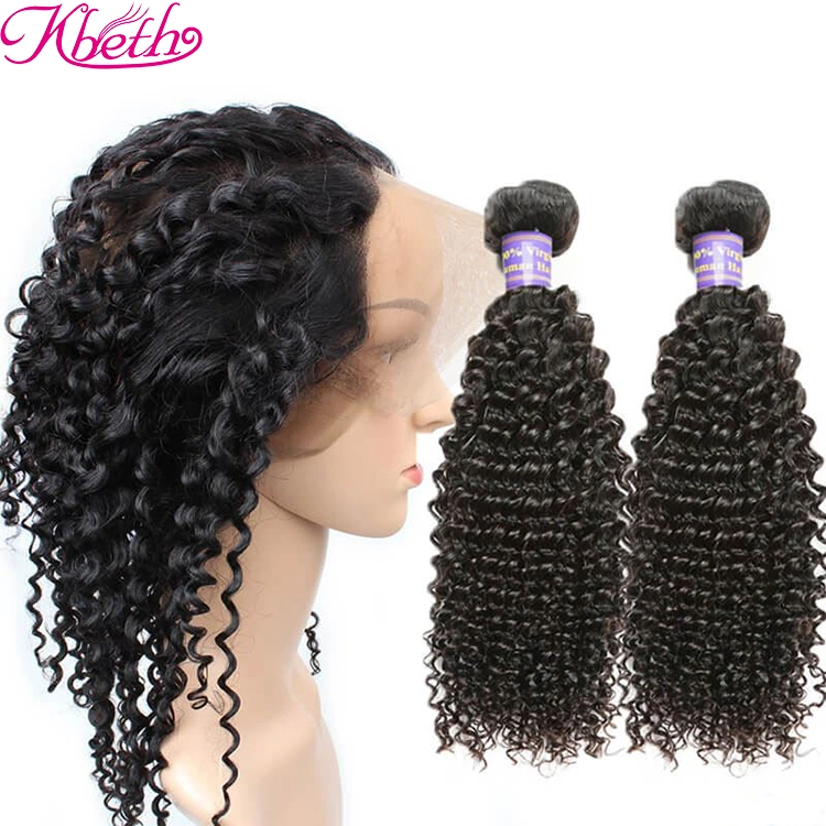 Kbeth Peruvian Kinky Curly Human Hair 100% Vrigin Drop Shipping Service Unprocessed Long Hair Weft with Closure Human Hair Extension for Retailers