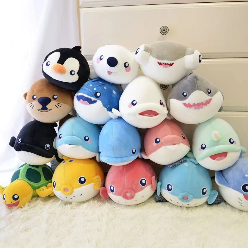 Oceanarium Animals, Dolphins, Turtles, Pufferfish, Whales, Sharks, Foam Particles, Plush Toys, Dolls, Dolls, Birthday Gifts