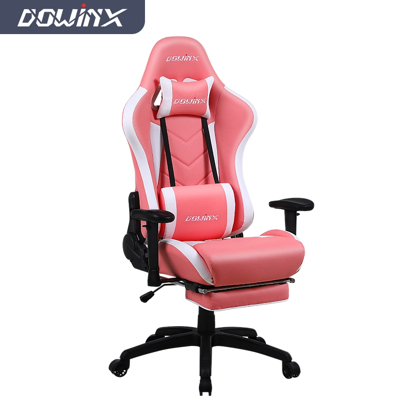 Adjustable Hotel Office Chair Leather Nylon Computer Gamer Racing Game Chair with Footstool