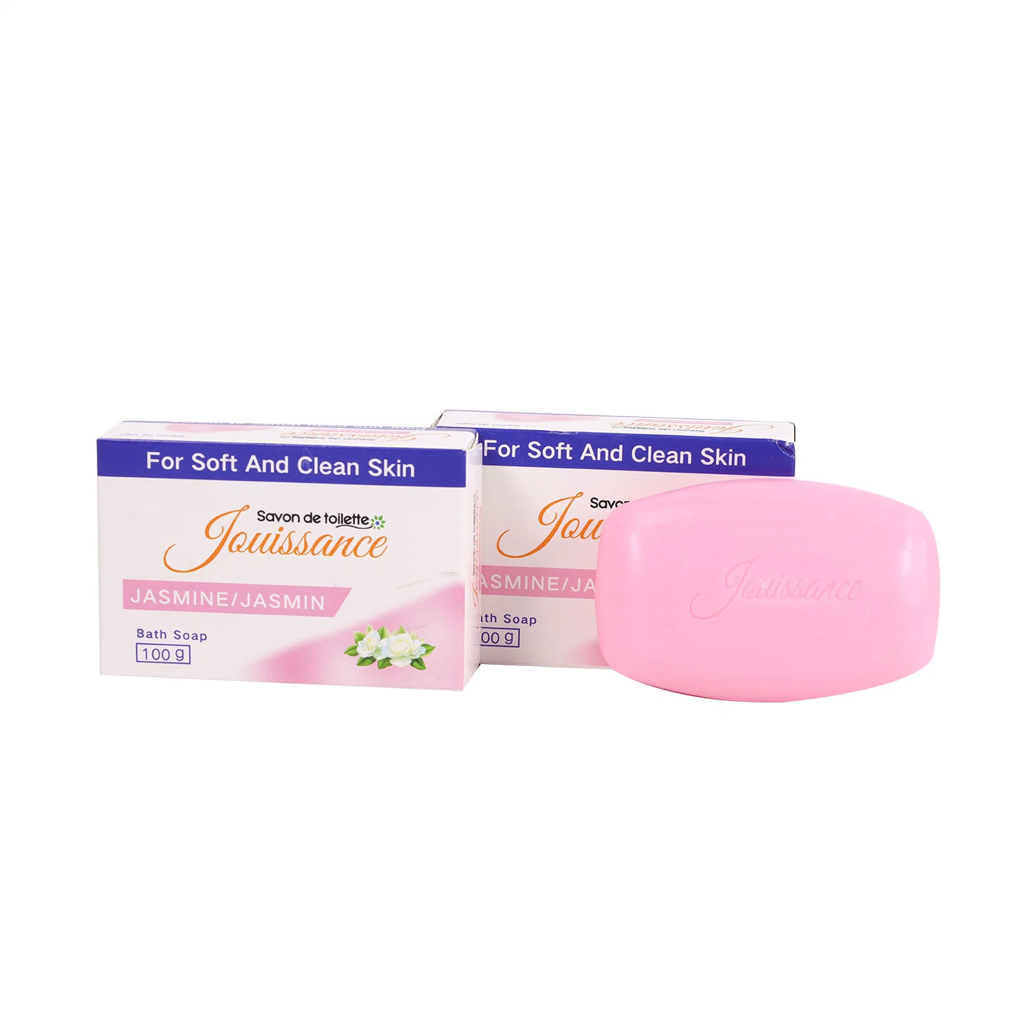 100gr Caja de jabón Bar Jasmine Baño Toliet jabón Savon Piel limpia color rosa