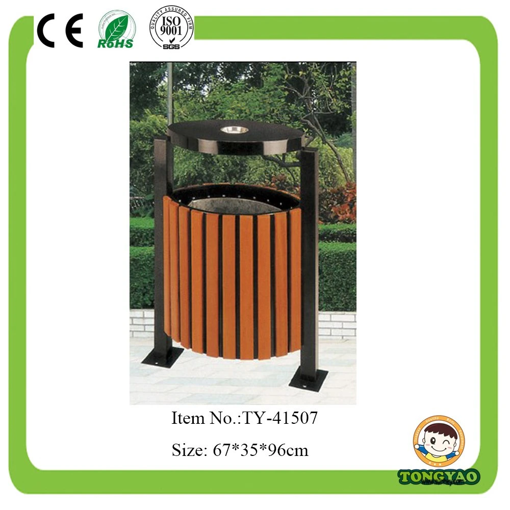 Wood Metal Trash Can (TY-41507)