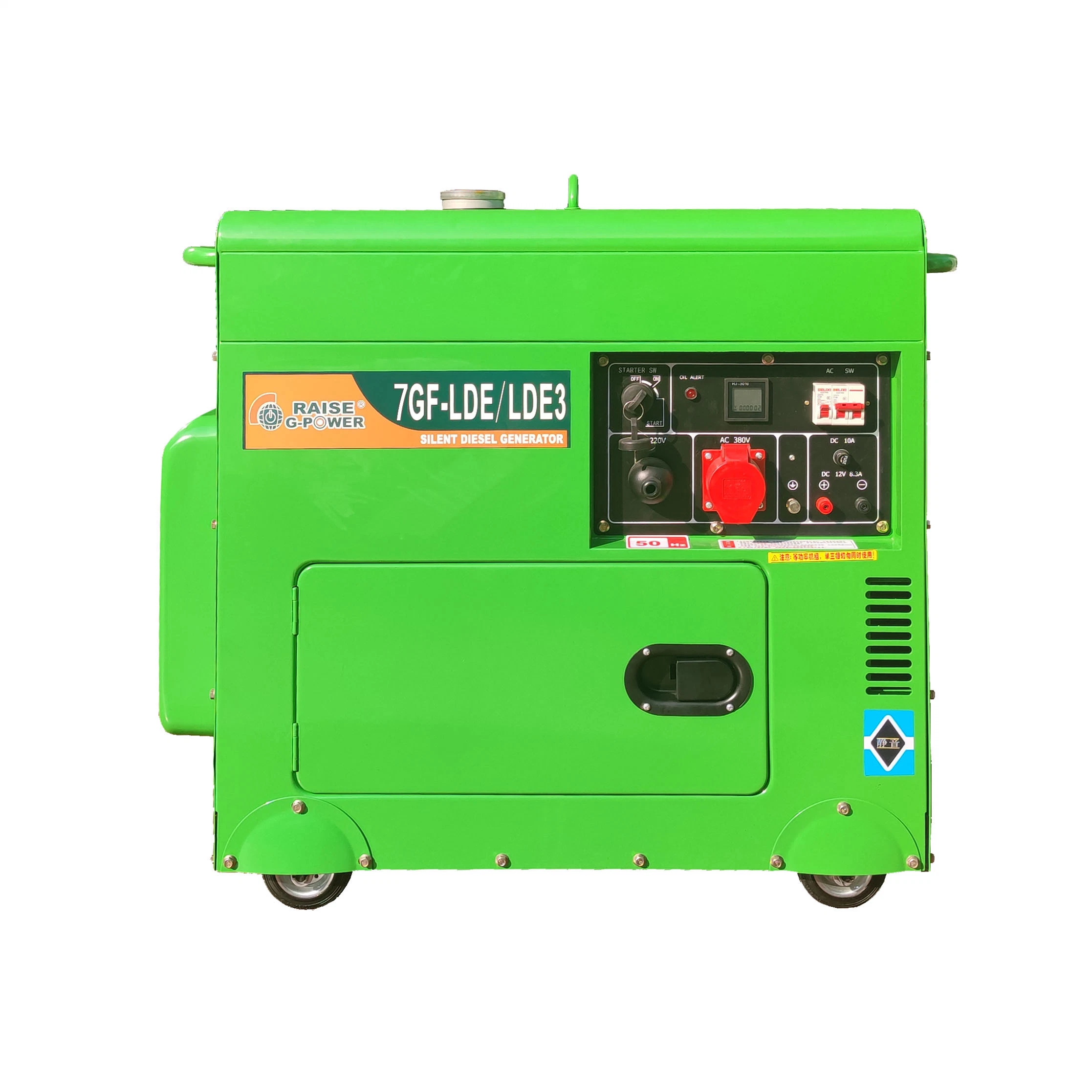 Usine d'approvisionnement Générateur Diesel Portable Silencieux de Type Monophasé avec Démarrage Électrique 5,5 kW/5,5 kVA/6 kW/6 kVA de la marque Raise G-Power.