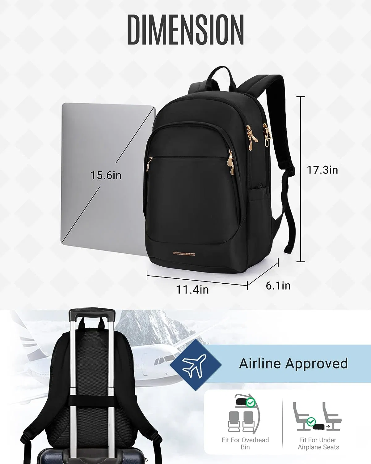 Business Laptop School Travel Computer Women Backpack Fashion Shoulder Bag